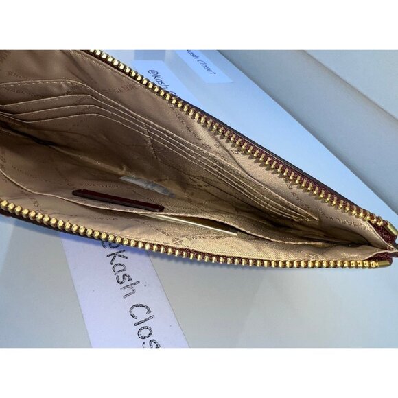 Michael Kors clutch wristlet JST XL top zip merlot multi - Picture 8 of 8